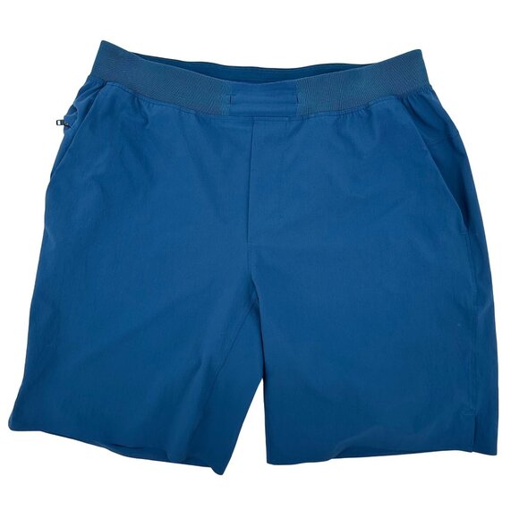 Lululemon Mens Blue Zipper Pocket & Drawstring Waist Athletic Shorts Size L - Picture 1 of 11
